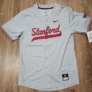 Stanford Cardinal Nike Men's Medium Gray Official Button NCAA Baseball Jersey